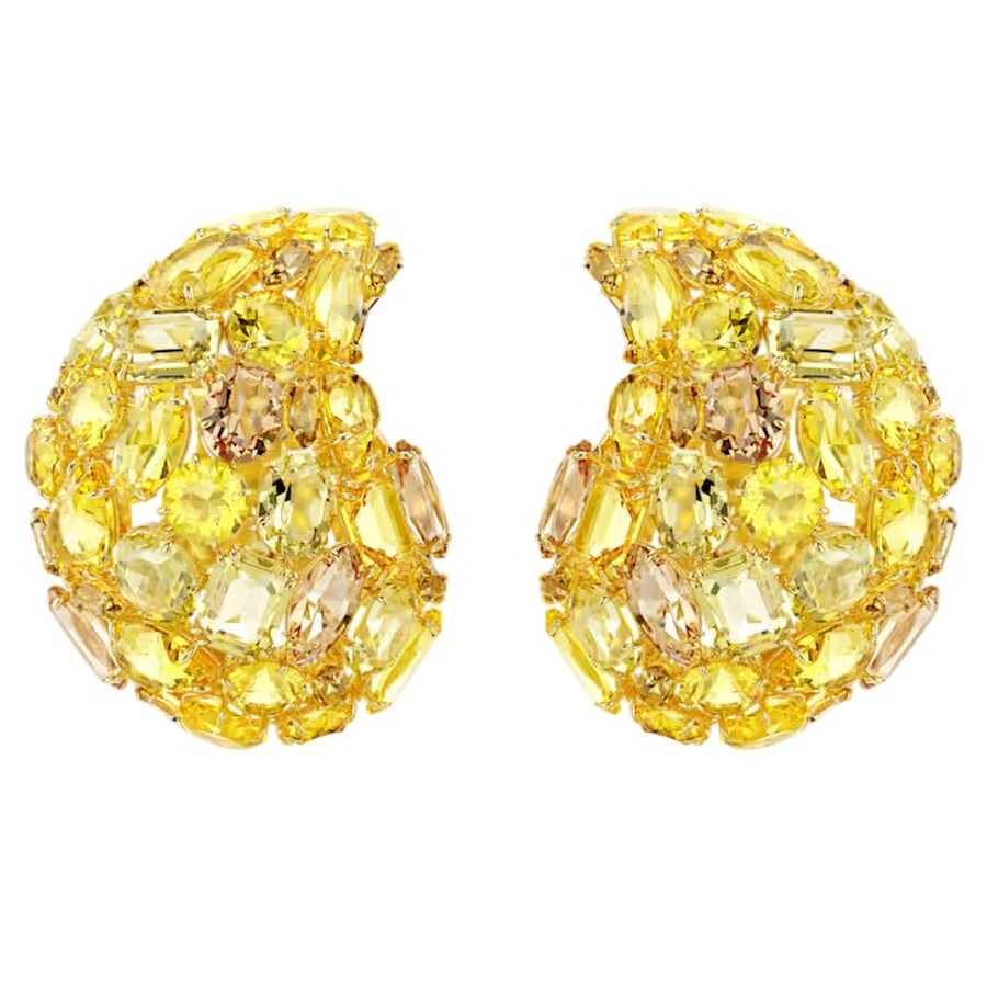 Swarovski Gema Crystal Clip Earrings In Gold