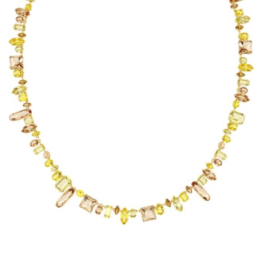 Swarovski Gema Mixed Cuts Crystal Strandage Necklace In Yellow