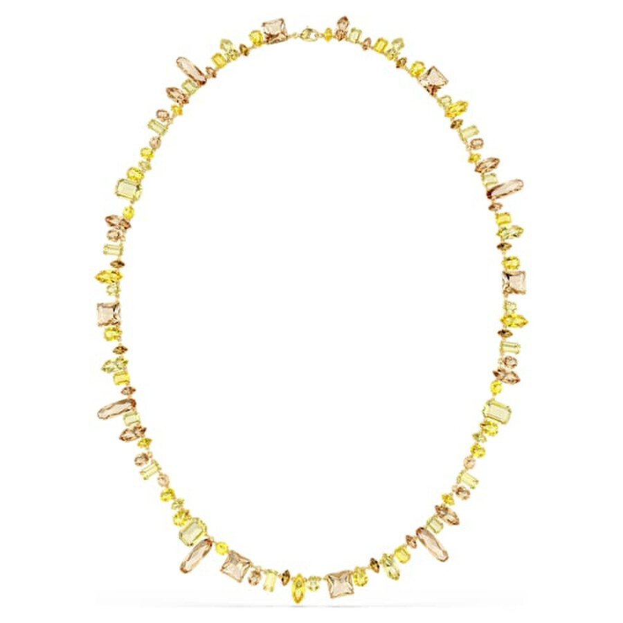 Swarovski Gema Mixed Cuts Crystal Strandage Necklace In Yellow