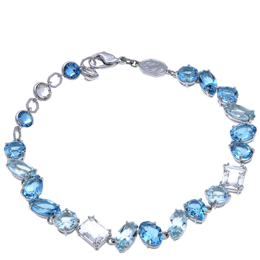 Swarovski Icy Blue Crystal Bracelet With Rhodium-plated Design In Blue