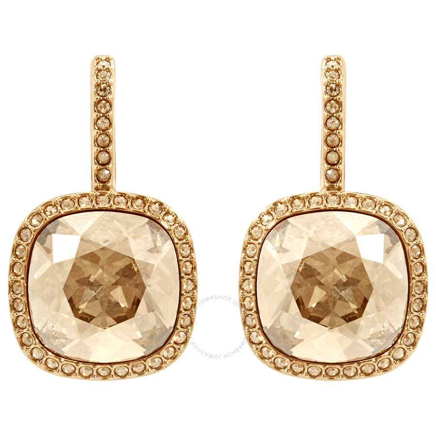 Swarovski Gold Tone Latude Pierced Earrings Las Swarovski Gold Tone Latude Pierced Earrings