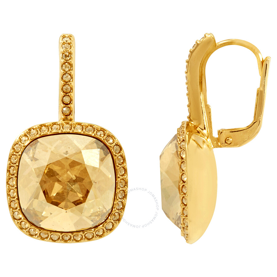 Swarovski Gold Tone Latude Pierced Earrings Swarovski Gold Tone Latude Pierced Earrings