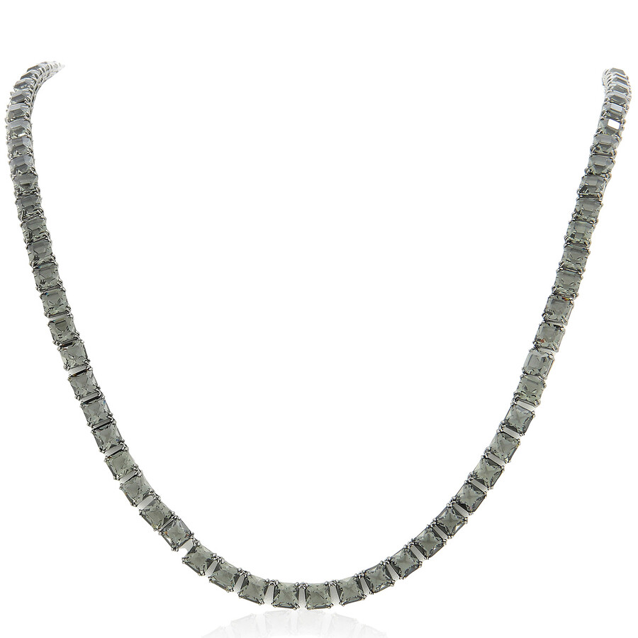 【Swarovski】Millenia 5613900 Swarovski Gray Ruthenium Plated Millenia Long Square Cut