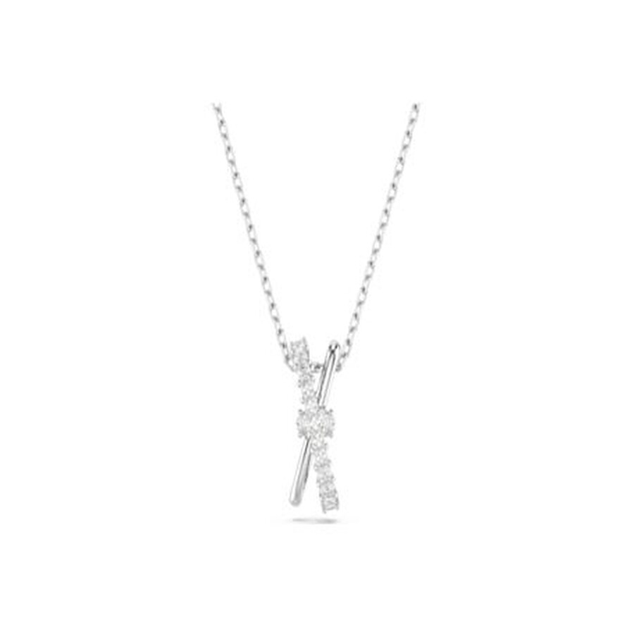 Swarovski Hyperbola Pendant 2 Band Rhodium Shiny White In White