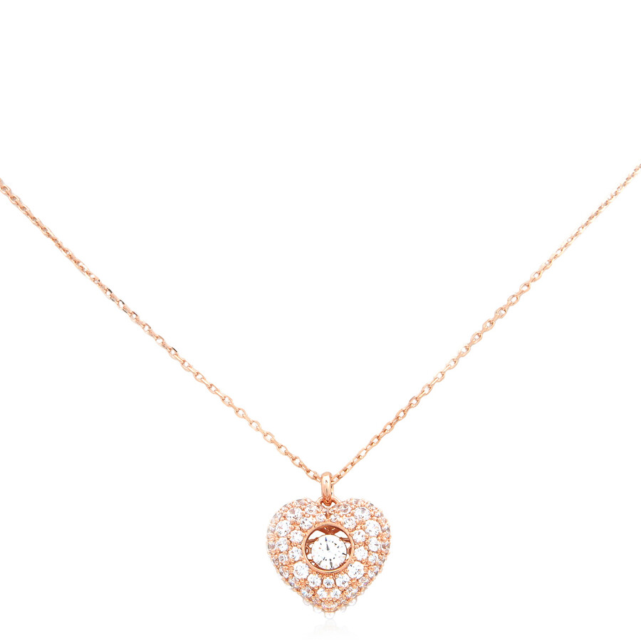 Swarovski Hyperbola Pendant Heart Wh Rose Gold Shiny White In White