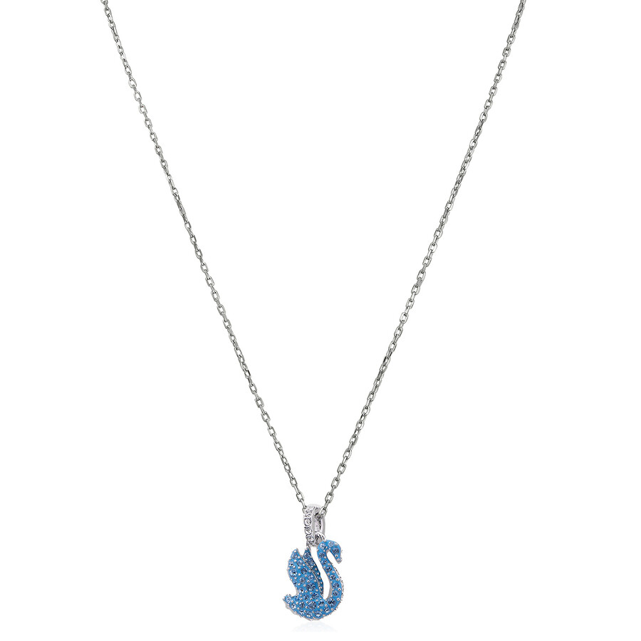 Swarovski Iconic Swan Pendant Xxs Swan Rhodium Shiny Recreated Ice Blue