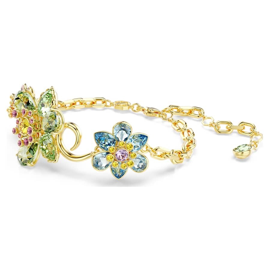 Swarovski Idyllia Mixed Cuts Flower Multicolored Gold-tone Plated Bracelet
