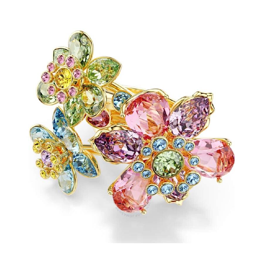 Swarovski Idyllia Triple Crystal Flower Cocktail Ring