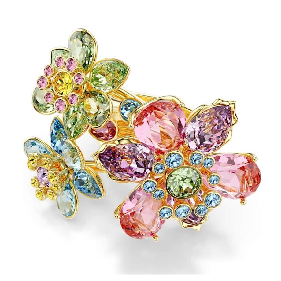 Swarovski Idyllia Triple Crystal Flower Cocktail Ring