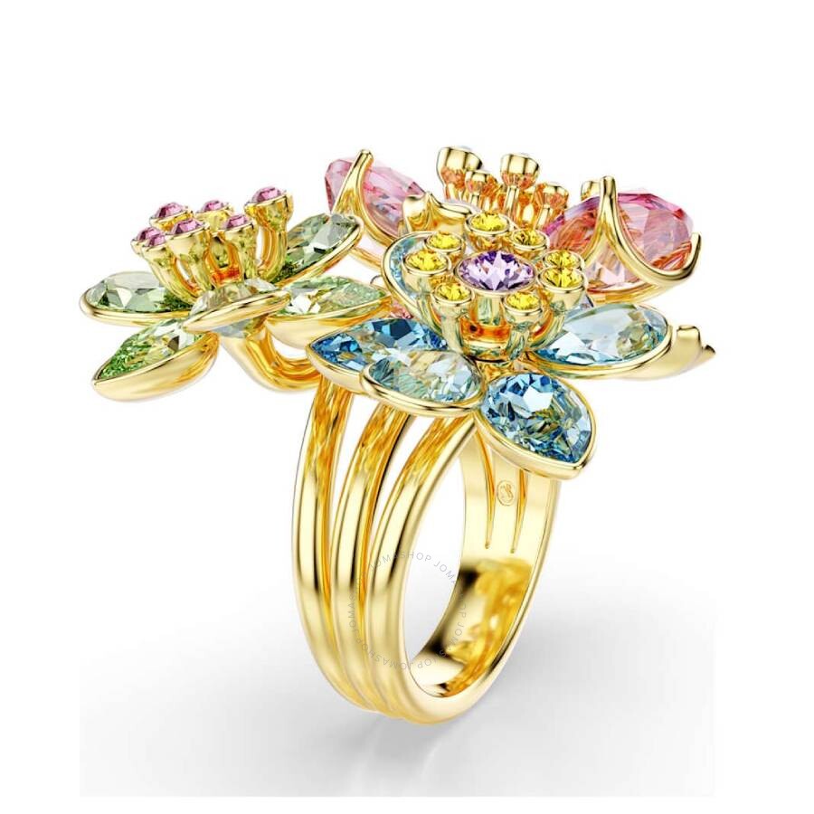 Swarovski Idyllia Triple Crystal Flower Cocktail Ring