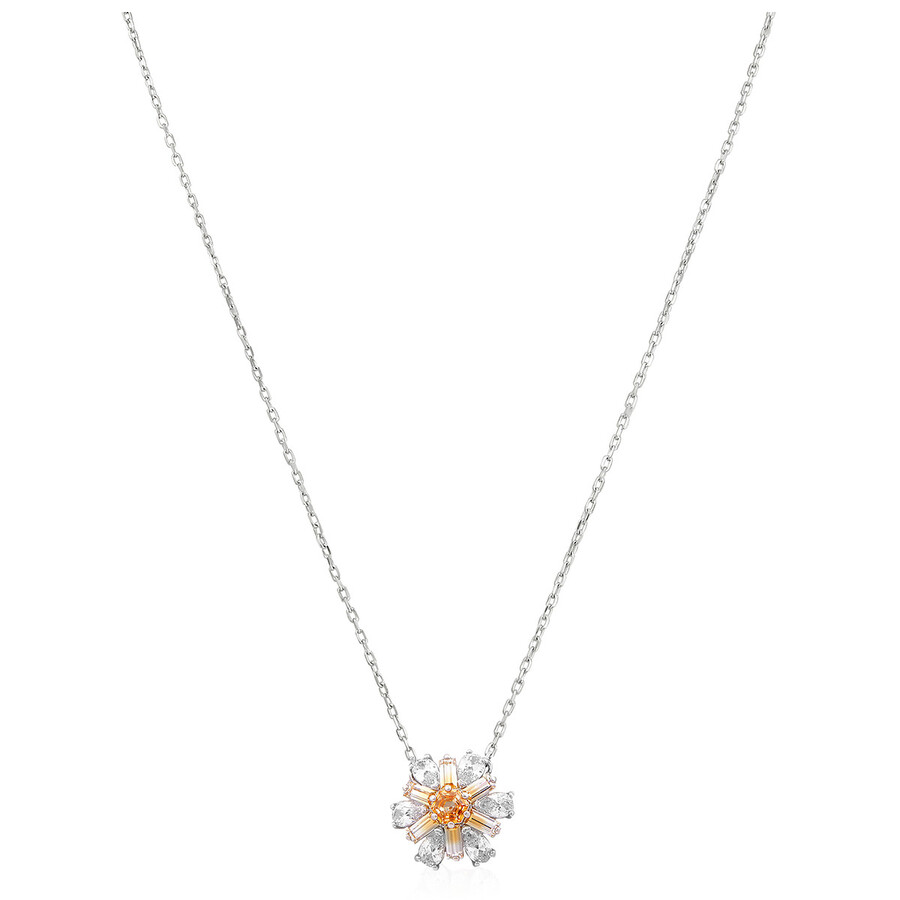 Swarovski Idyllia E Pendant Rhodium Shiny Yellow In Silver Tone