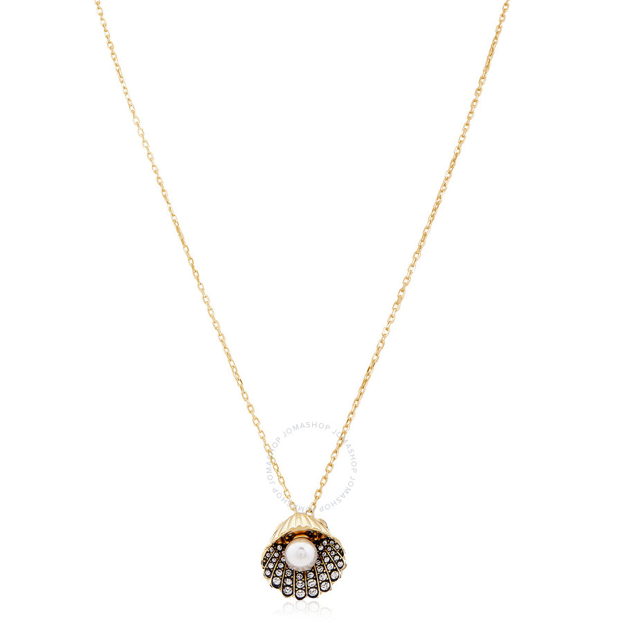 Swarovski Idyllia F Pendant Shell Y Gold Shiny Crystal In White