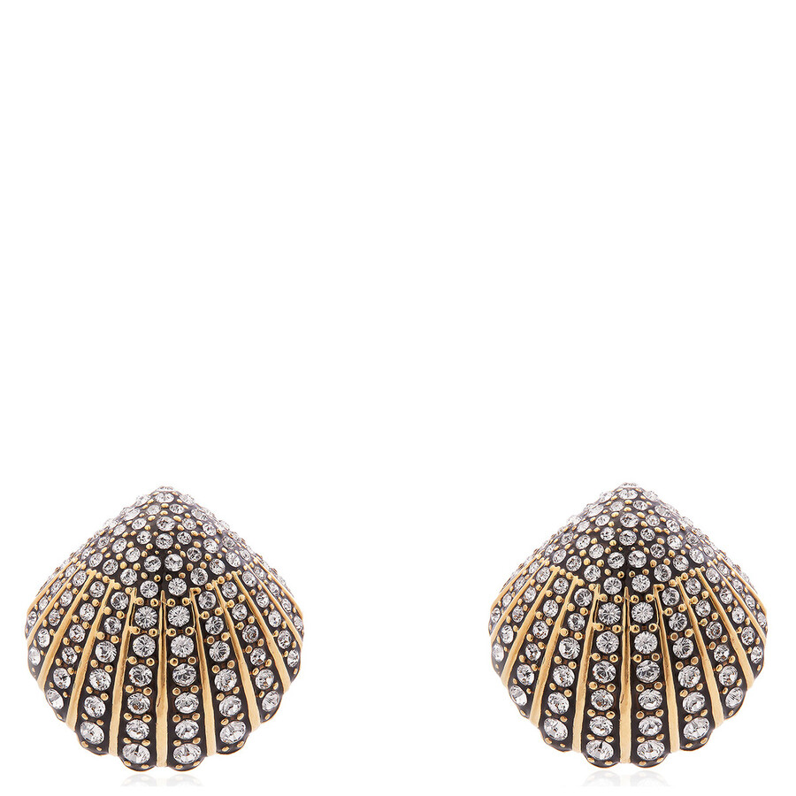 Swarovski Idyllia F Pierced Earrings Stud Gold Shiny Crystal In White