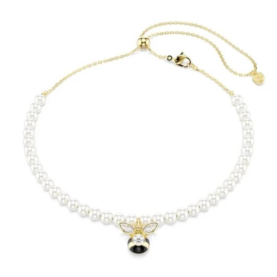 Swarovski Idyllia Ladies Choker Bee Pendant Pearl Necklace 5742677