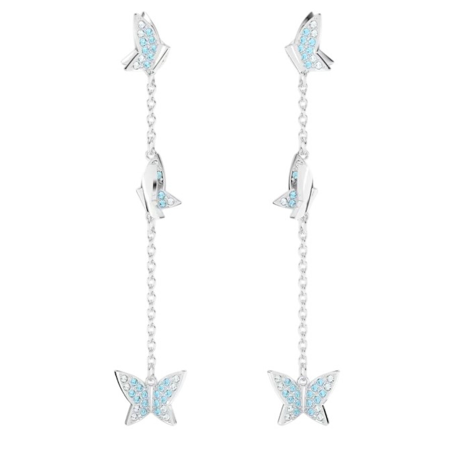 Swarovski Idyllia Lilia Butterfly Drop Earrings In Blue