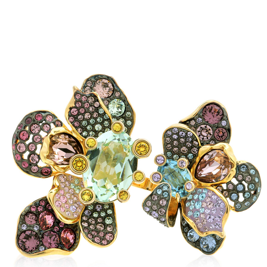 Swarovski Idyllia Mixed Cuts Flower Ring In Multi