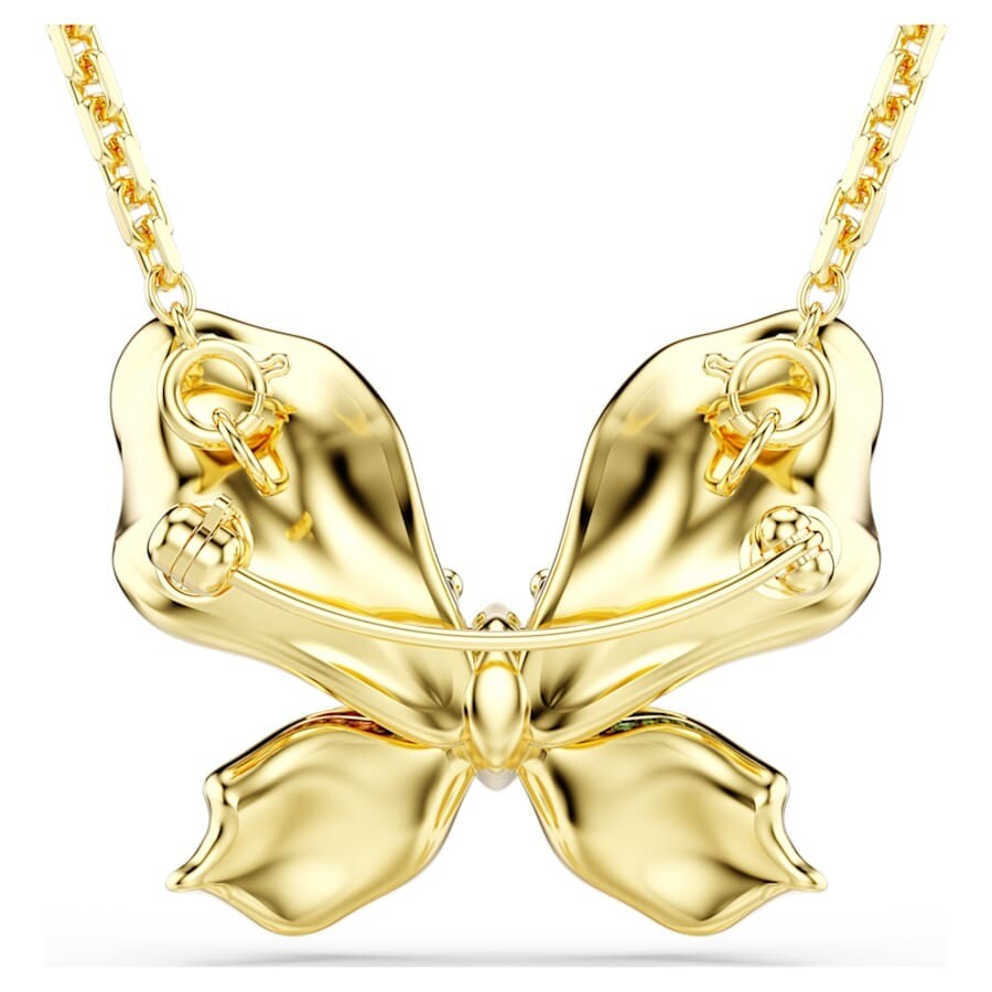 Swarovski Idyllia Multicolored Crystal Butterfly Necklace In Gold