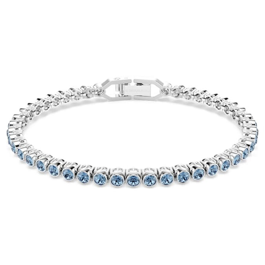 Swarovski Swaroski Imber Emily Rhodium Plated Tennis Bracelet In Blue