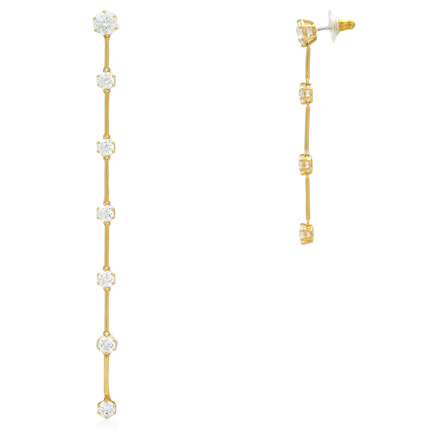 Swarovski Ladies Constella Asymmetrical Drop Earrings In White