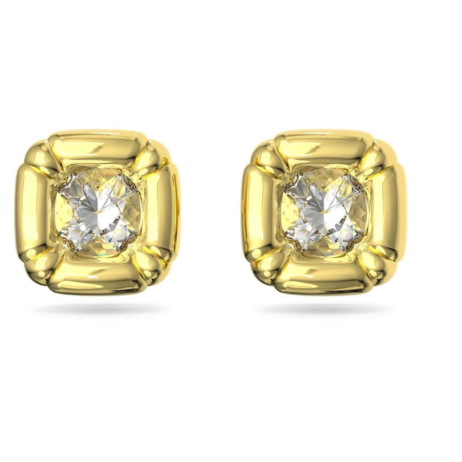 Swarovski Ladies Dulcis Cushion Cut Stud Earrings In Gold Tone