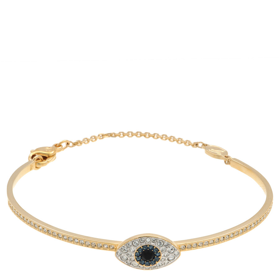 Swarovski Symbolica Soft Bangle Gold Shiny Blue In Blue/gold Tone