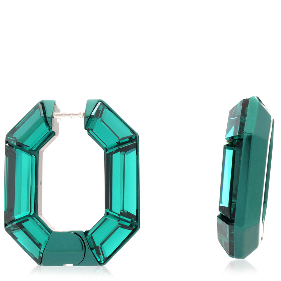 Swarovski Lucent Hoop Earrings In Green