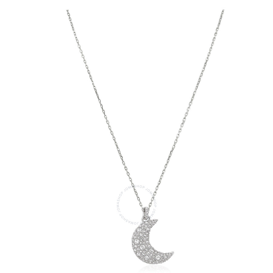Swarovski Luna Pendant Rhodium Shiny Clear In Silver Tone