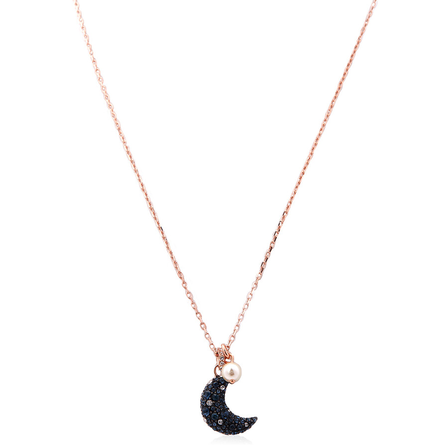 Swarovski Luna Pendant Rose Gold Shiny Multi In Silver Tone