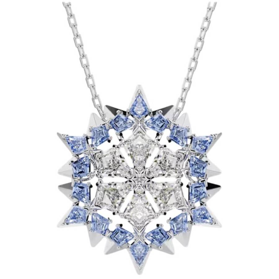 Swarovski Magic Snowflake Pendant And Brooch In Blue