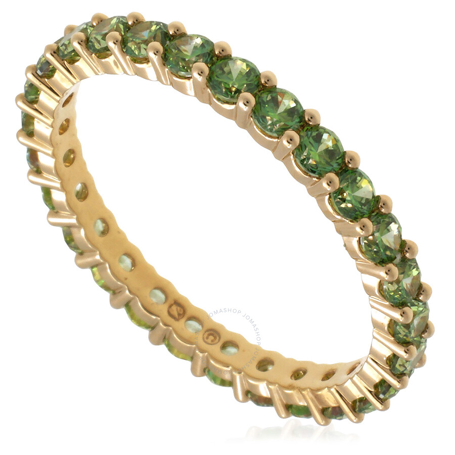 Swarovski Matrix Band Ring Green Gold Shiny Green In Silver Tone