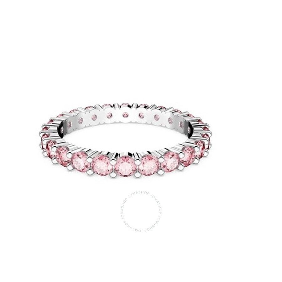 Swarovski Matrix Band Ring Pink Rhodium Shiny Pink In Silver Tone