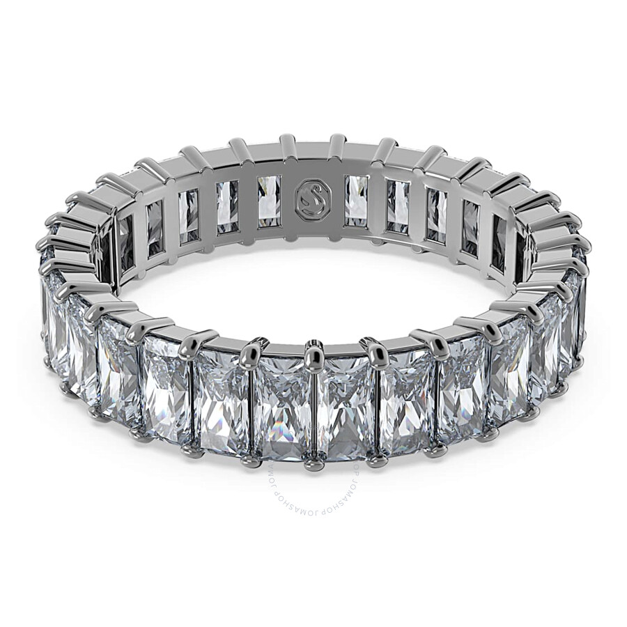 Swarovski Matrix Band Ring Ruthenium Shiny Grey In Silver Tone