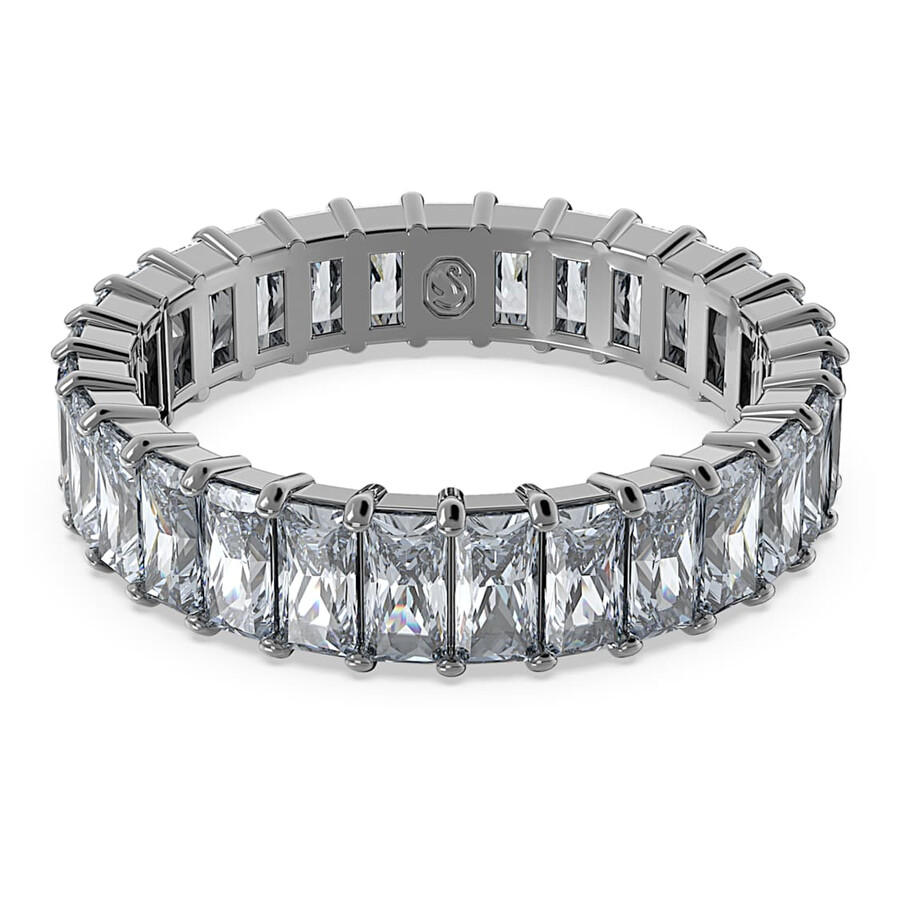 Swarovski Matrix Band Ring Ruthenium Shiny Grey In Silver Tone