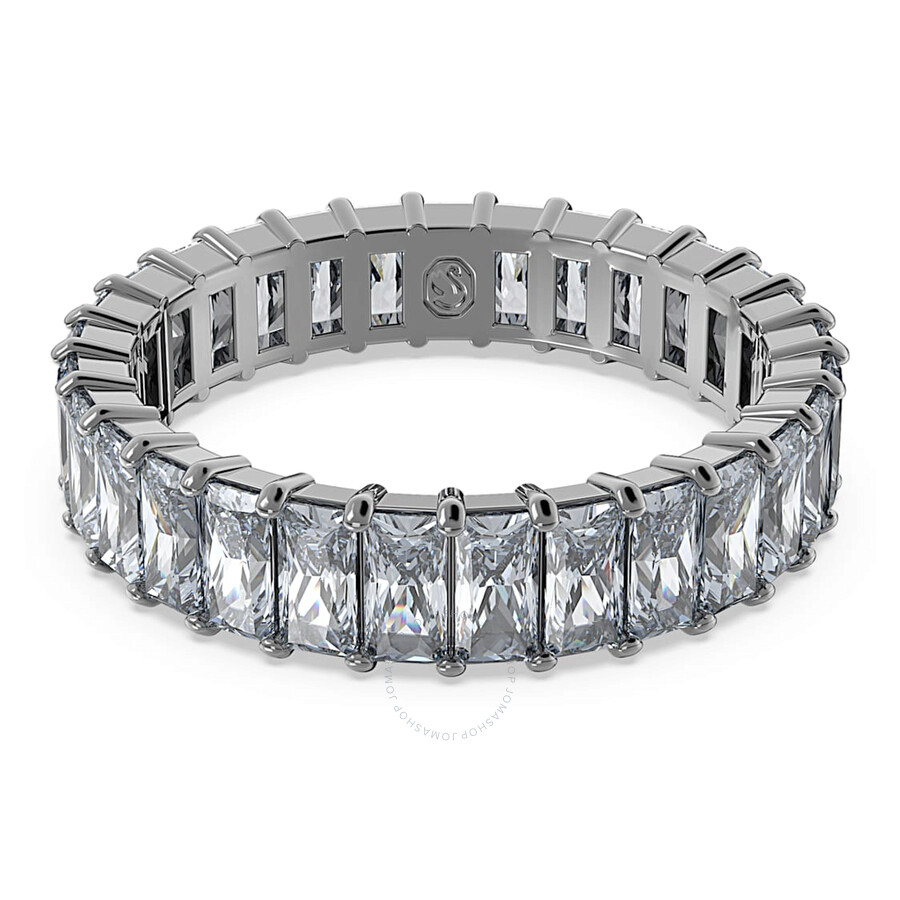 Swarovski Matrix Band Ring Ruthenium Shiny Grey In Silver Tone