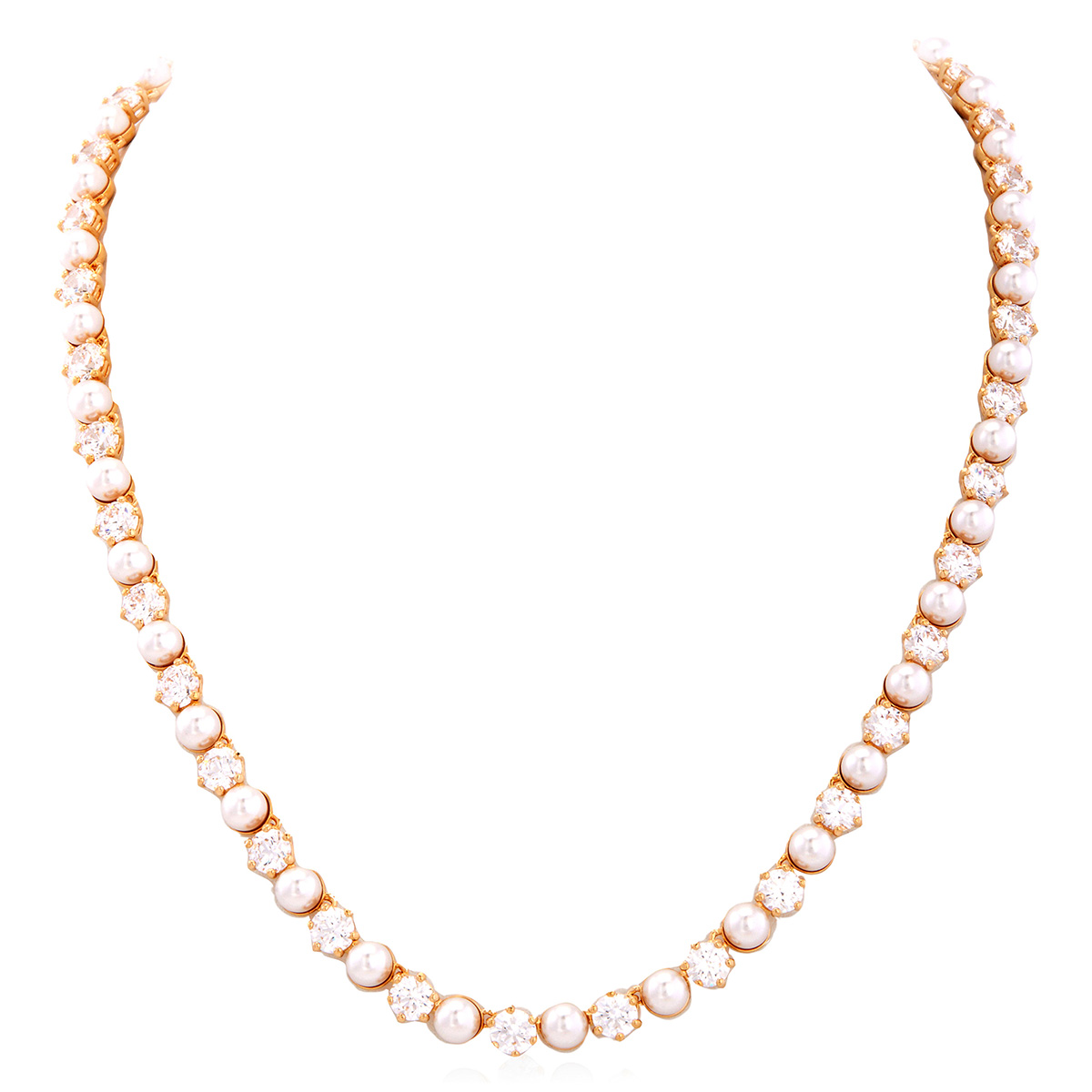 Swarovski Matrix Crystal Pearl Tennis Necklace 5742039