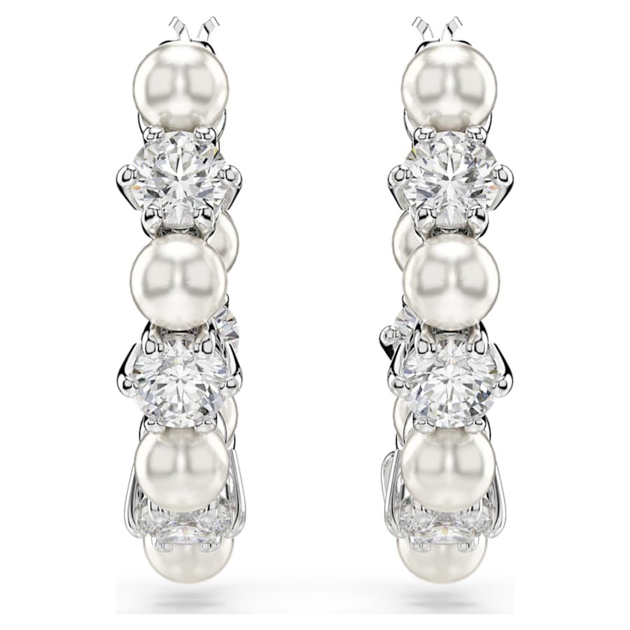 Swarovski Matrix Crystal-Pearl Hoop Earrings 5709256 9009657092568