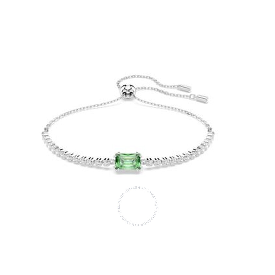 Swarovski Womens Green Matrix Tennis Rhodium-plated And Zirconia Bracelet In Green/white