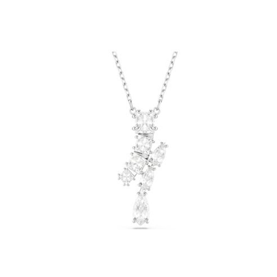 Swarovski Matrix Pendant Motif Rhodium Shiny White In Silver Tone