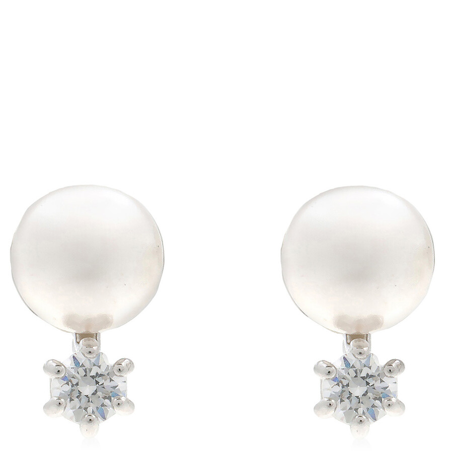 Swarovski Matrix Pierced Earrings Studs Rhodium Shiny White In White