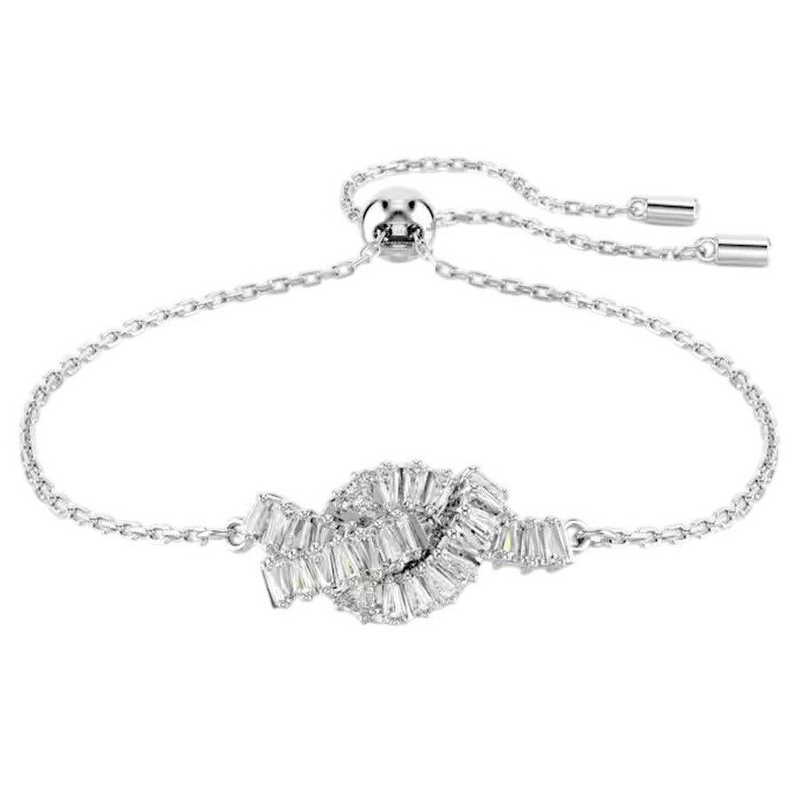 Swarovski Matrix Rhodium Plated Baguette Cut Bracelet In White