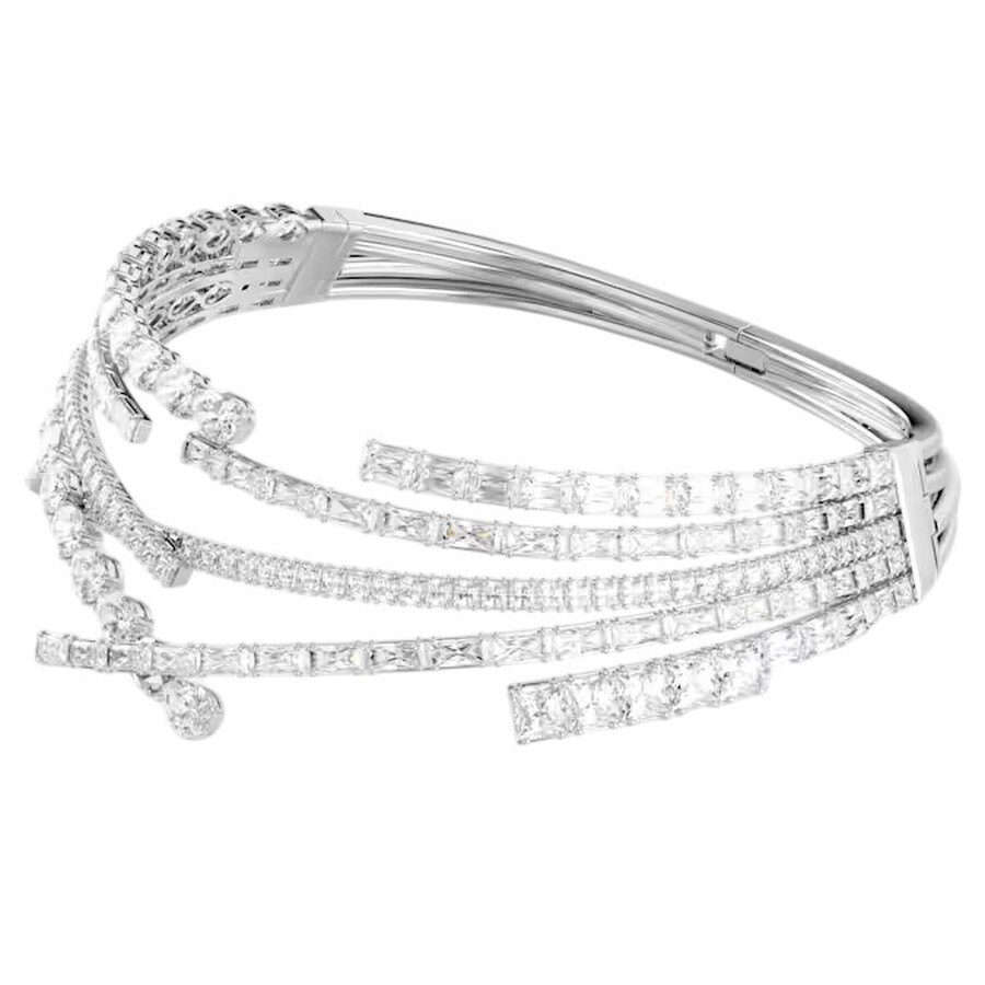 Swarovski Matrix Rhodium Plated Choker In Silver