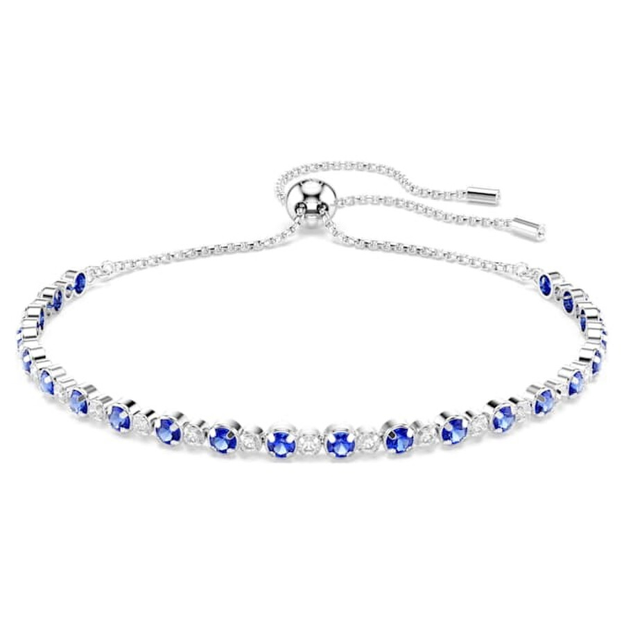 Swarovski Matrix Rhodium Plated Crystal Tennis Bracelet In Metallic