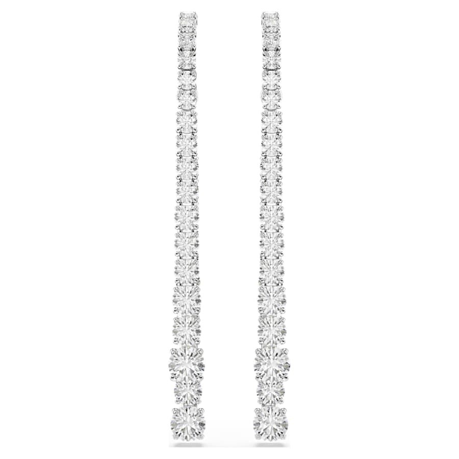 Swarovski Matrix Rhodium Plated Drop Earrings In White