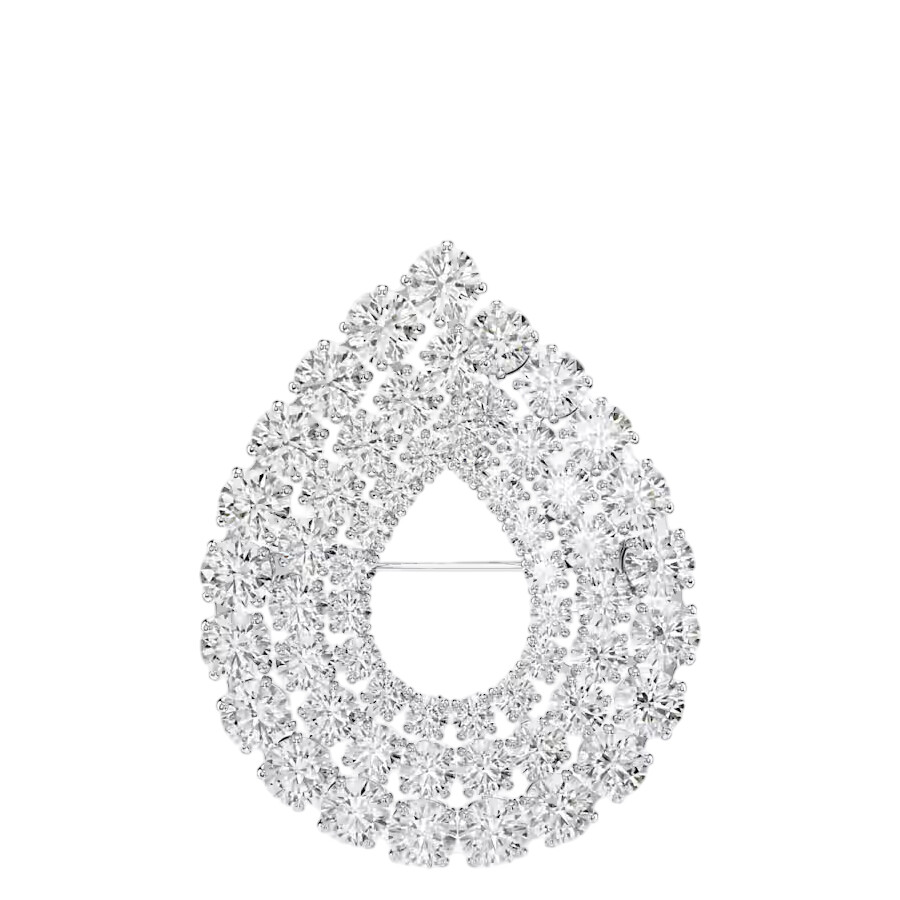Swarovski Matrix Round Cut Crystal Brooch In White