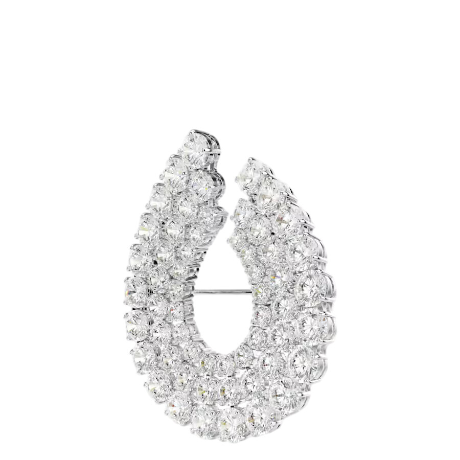 Swarovski Matrix Round Cut Crystal Brooch In White