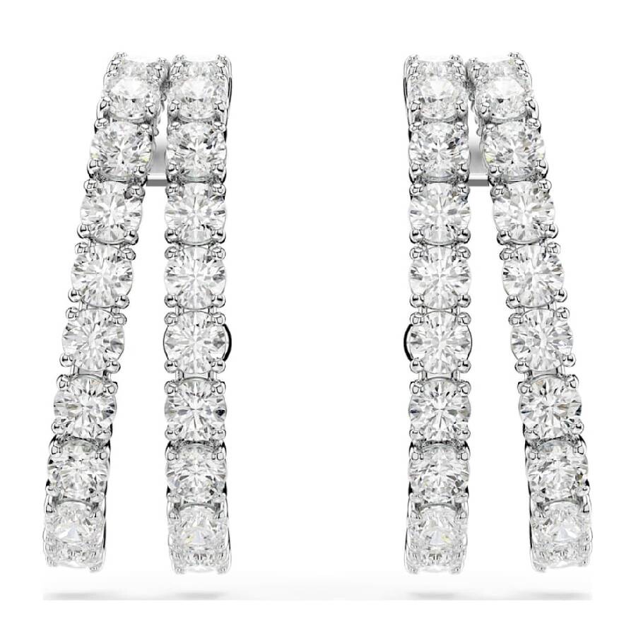 Swarovski Matrix Round-cut Cuff Earrings In White