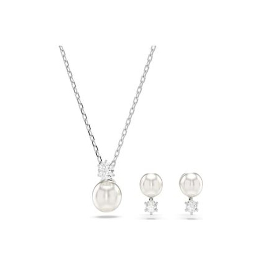 Swarovski Matrix Set Pearl Rhodium Shiny White In White