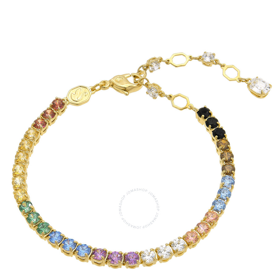 Swarovski Matrix Soft Bracelet Gold Shiny Multi In Silver Tone