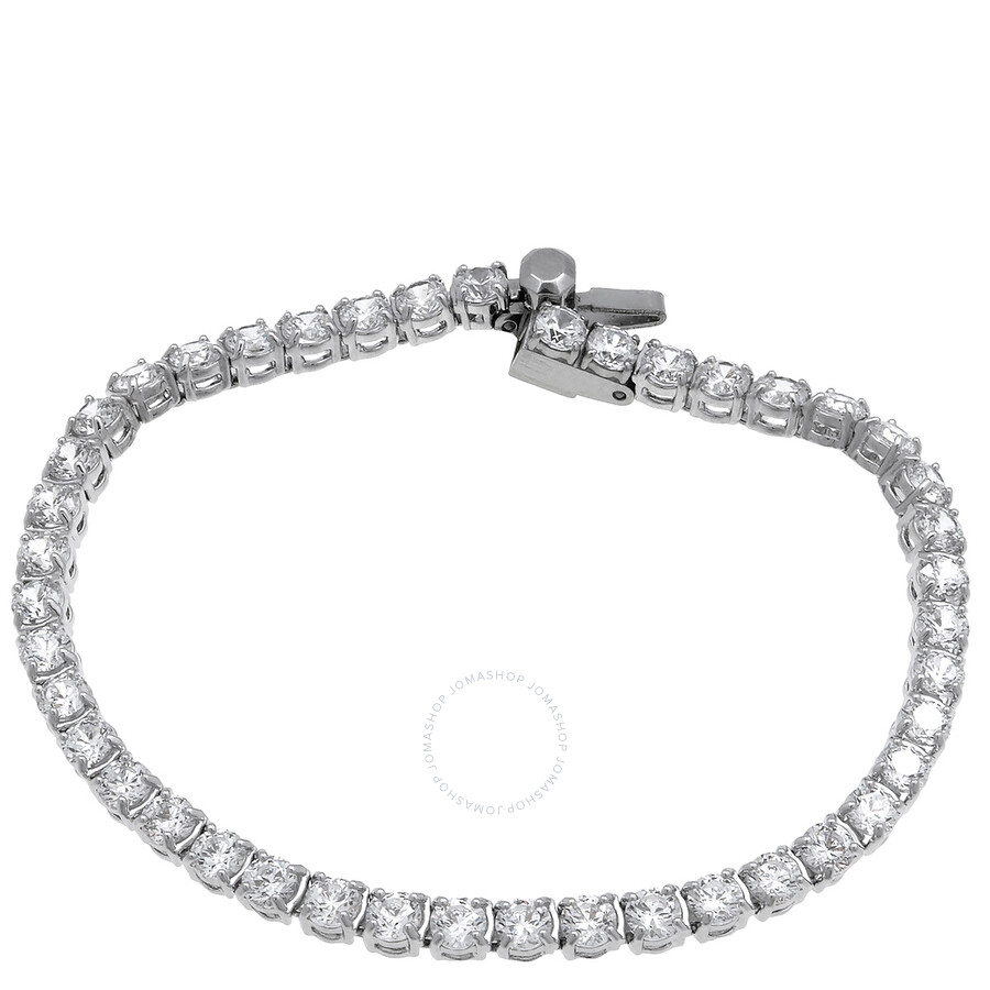 Swarovski Matrix Tennis Bracelet S Rhodium Shiny White In Silver Tone