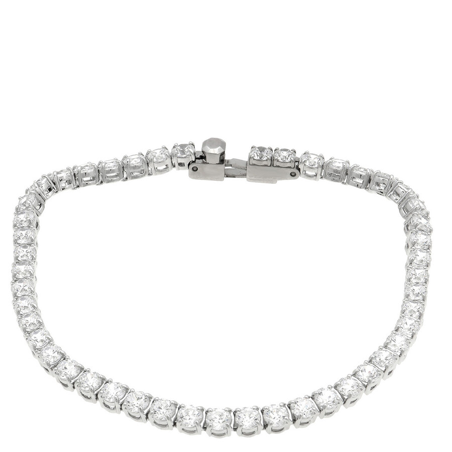 Swarovski Matrix Tennis Bracelet S Rhodium Shiny White In Silver Tone